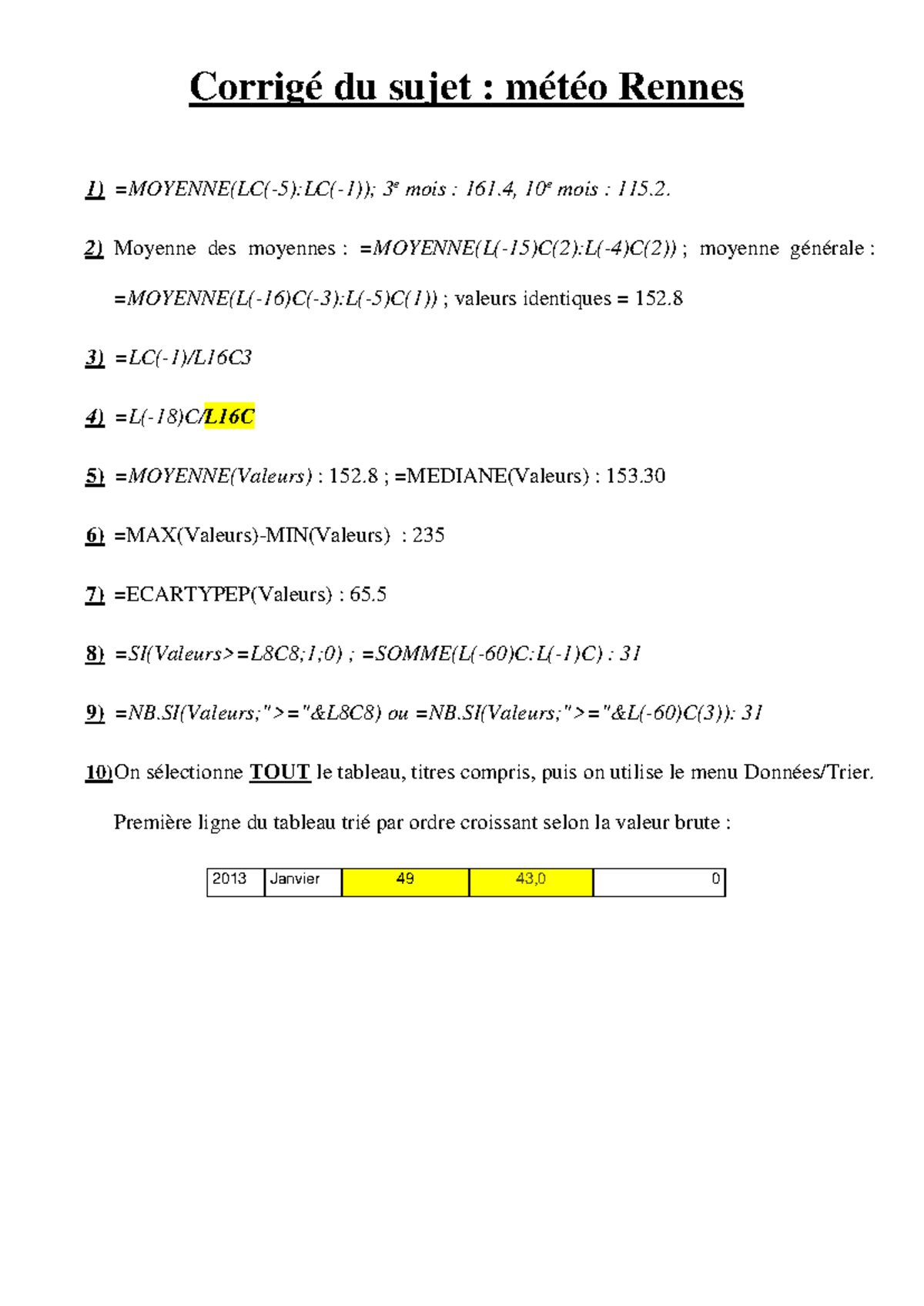 Ex2 Meteo Rennes Copie - informatique corrige - Corrigé du sujet ...