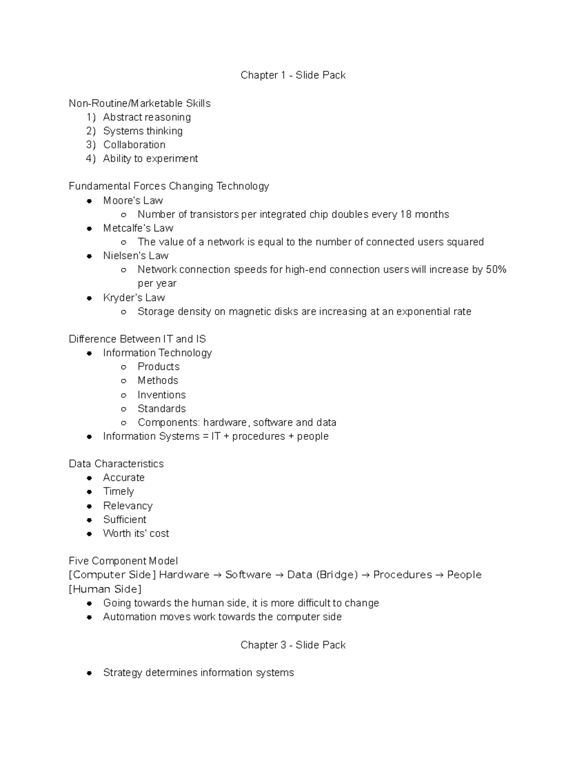 Exam 1 Study Guide for IS (Chapters 1, 2, 4, 5) - Studocu