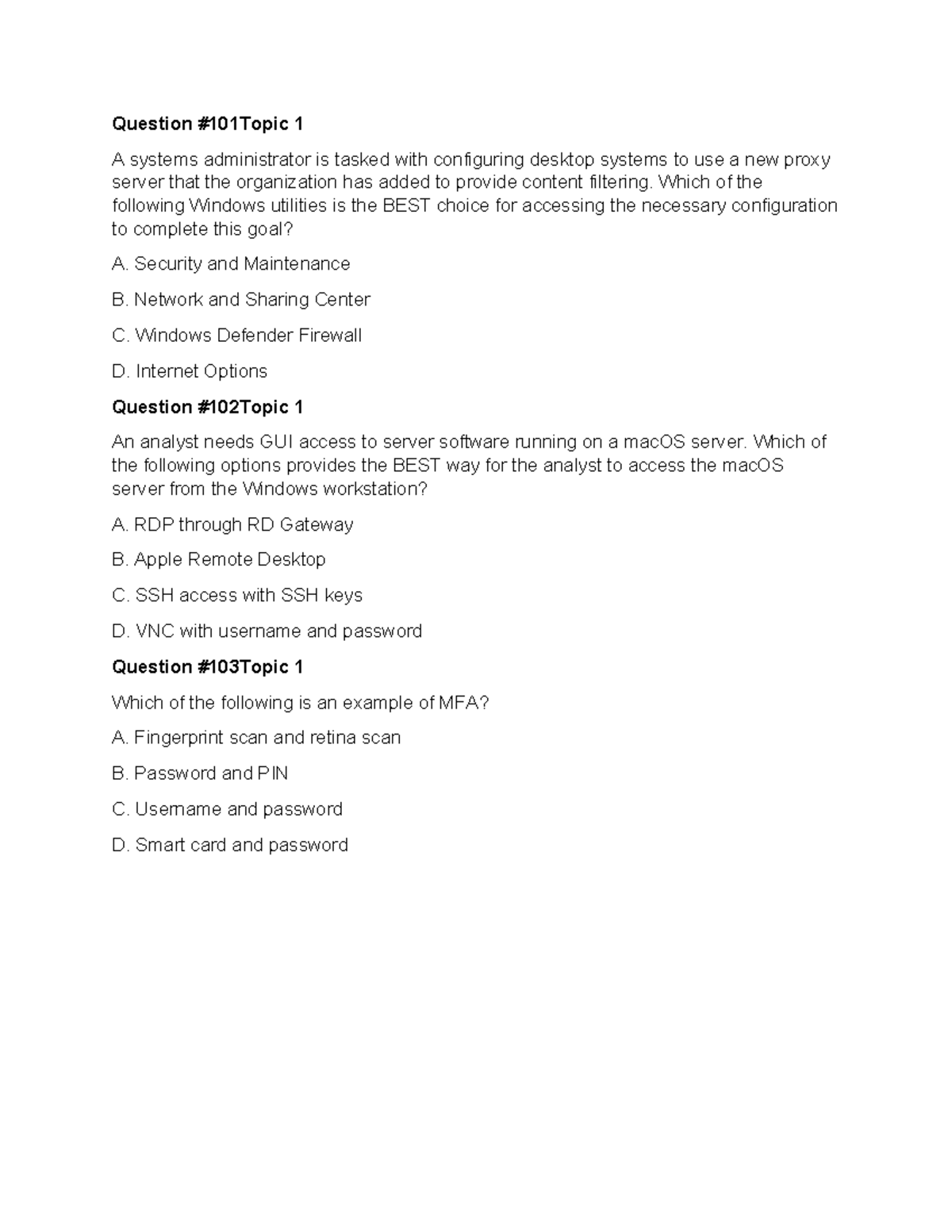 IT Support Fundamentals Exam Practice Questions (CCT 101) - Studocu