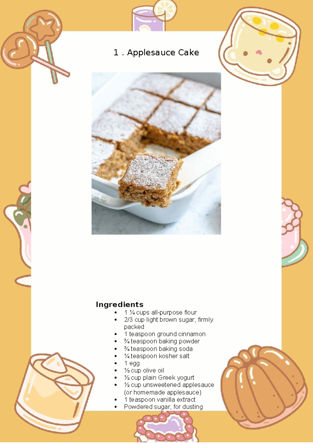 Bakery Products - Recipes for Cakes and Cookies - Studocu