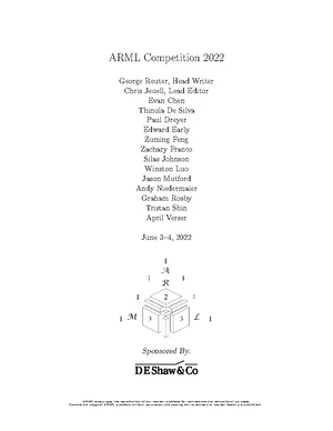 ARML 2023 Competition Problems and Solutions - Studocu
