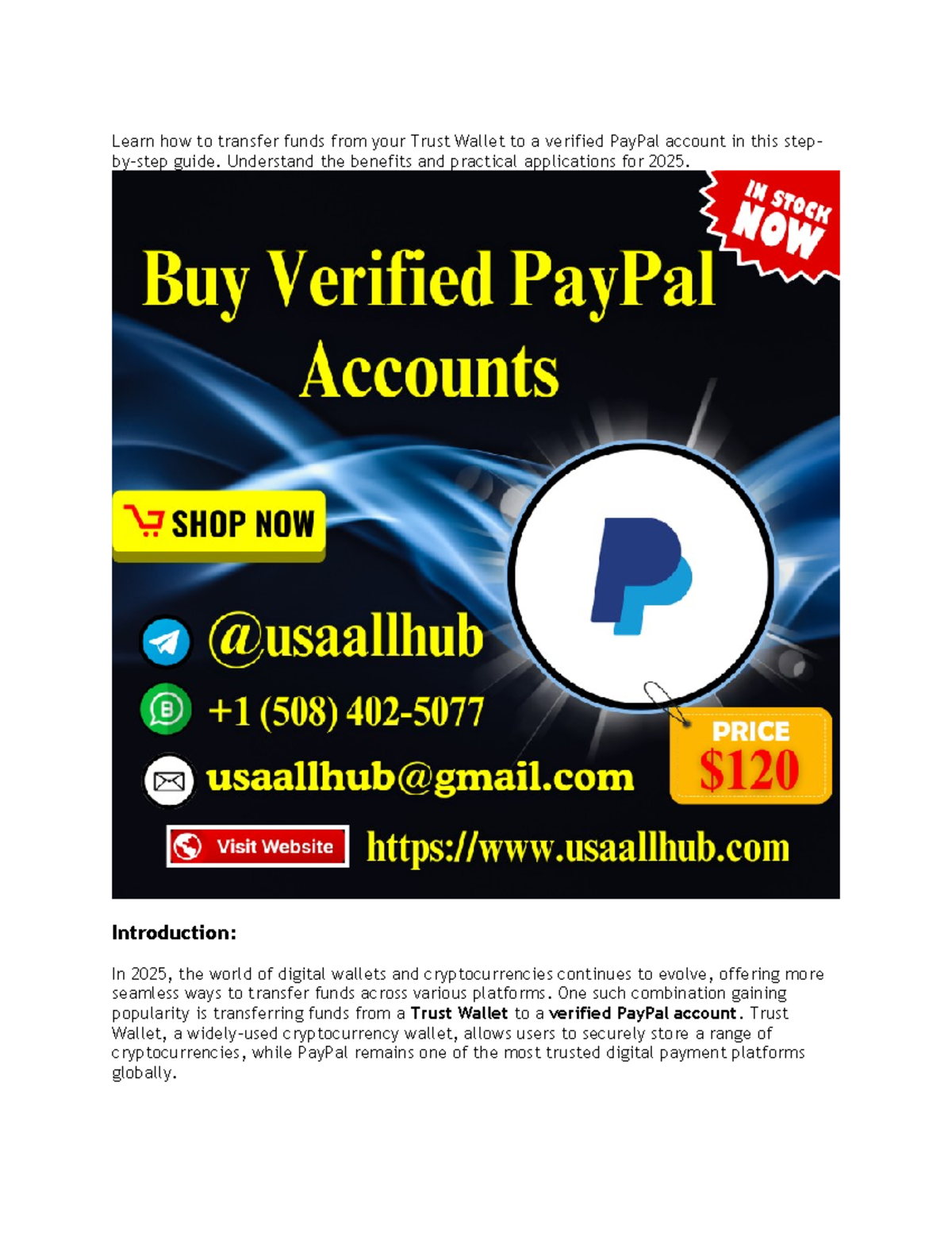 Guide: Transfer Funds from Trust Wallet to Verified PayPal (2025) - Studocu