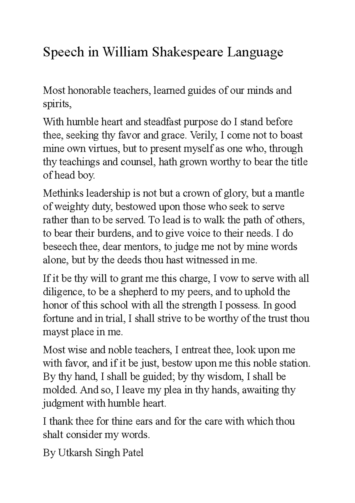 Shakespheare - i dont know - Speech in William Shakespeare Language ...