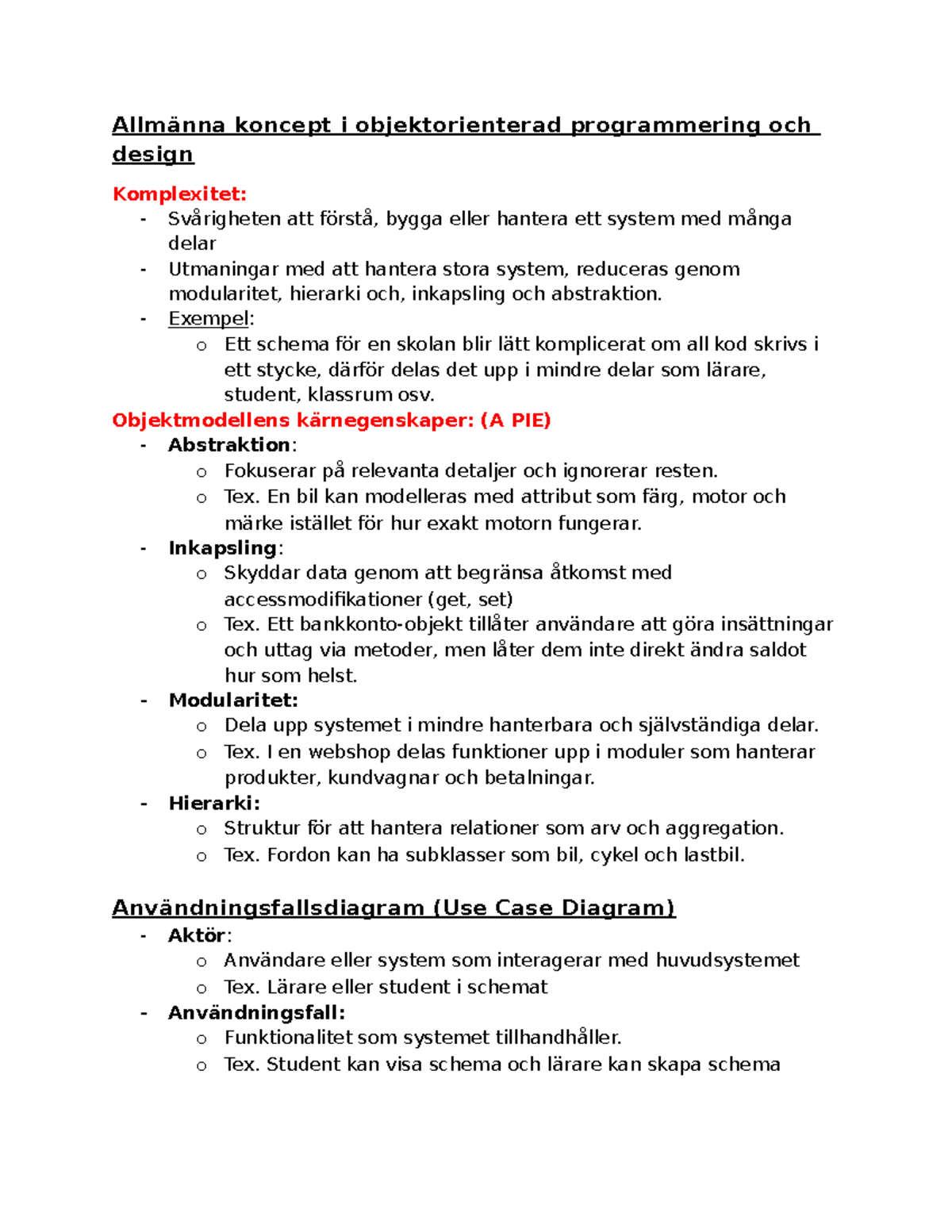 Begrepp översiktligt - Allmänna koncept i objektorienterad ...