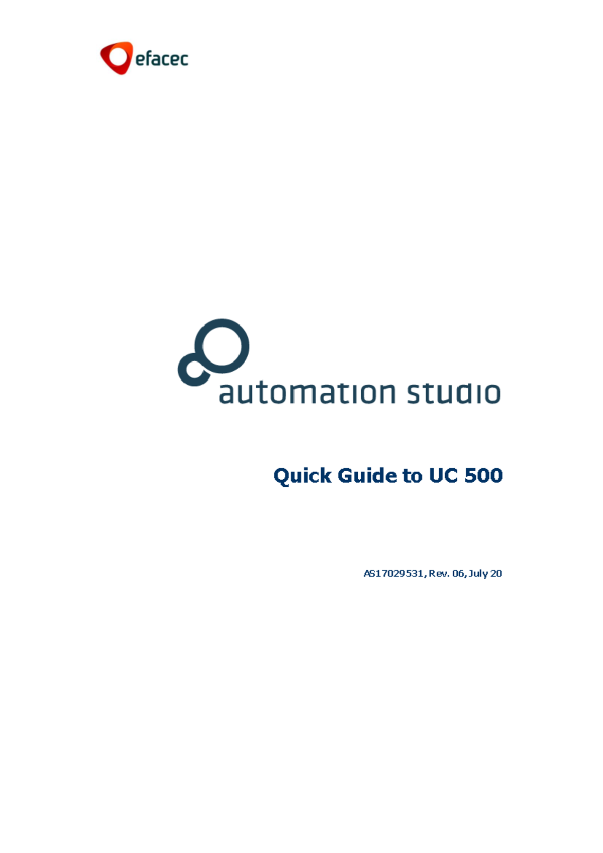 Quick Guide for UC 500 - Automation Studio, Rev. 06, July 20 - Studocu