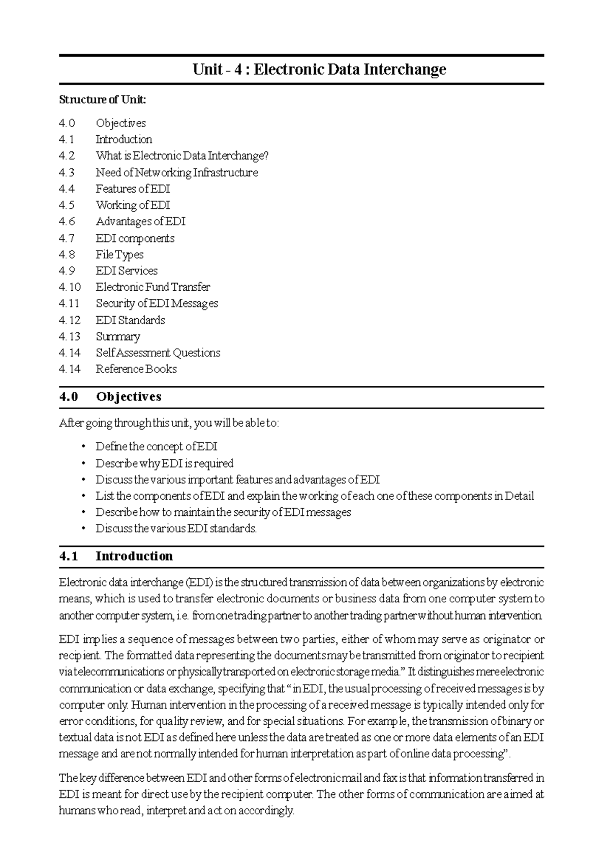 Unit 4: Electronic Data Interchange (EDI) Overview and Concepts - Studocu