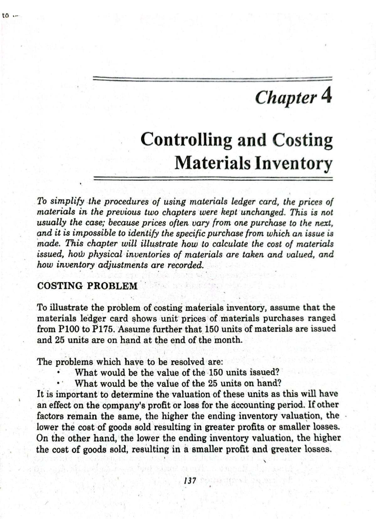 Costing and Inventory Control: Chapter 4 Insights for ACC 201 - Studocu