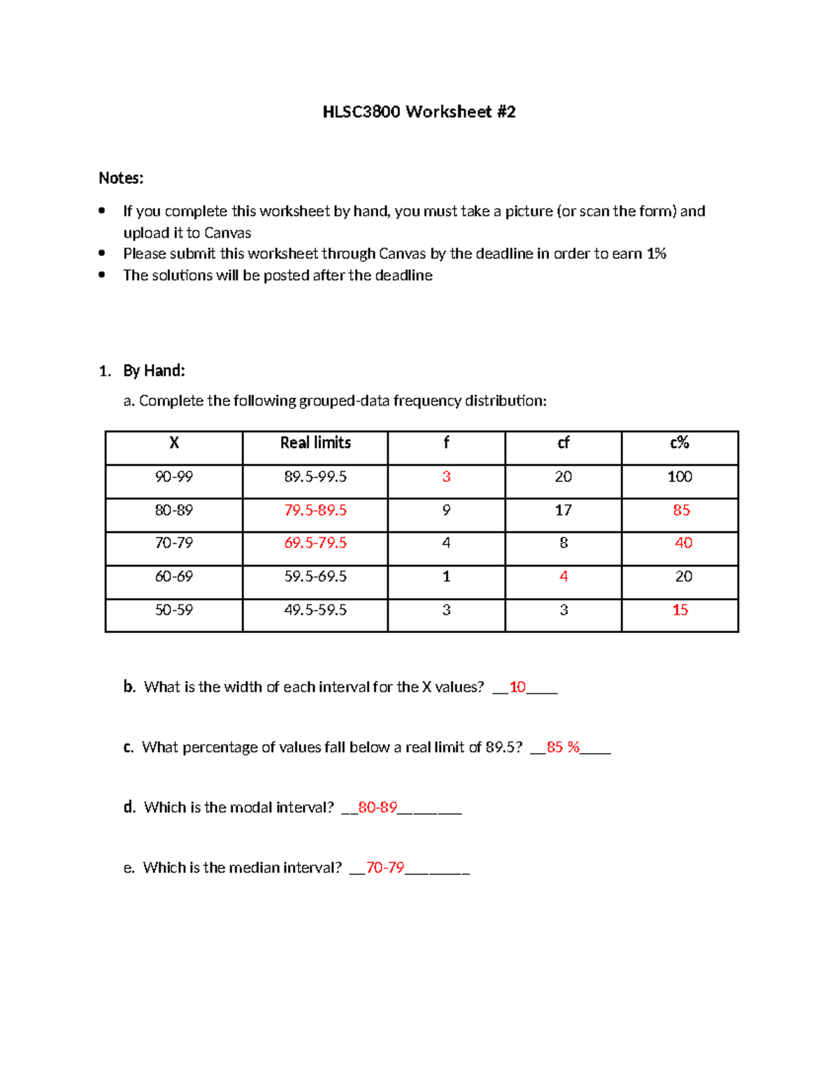 HLSC3800 Worksheet 2 - Tutorial #2 Notes and Instructions - Studocu