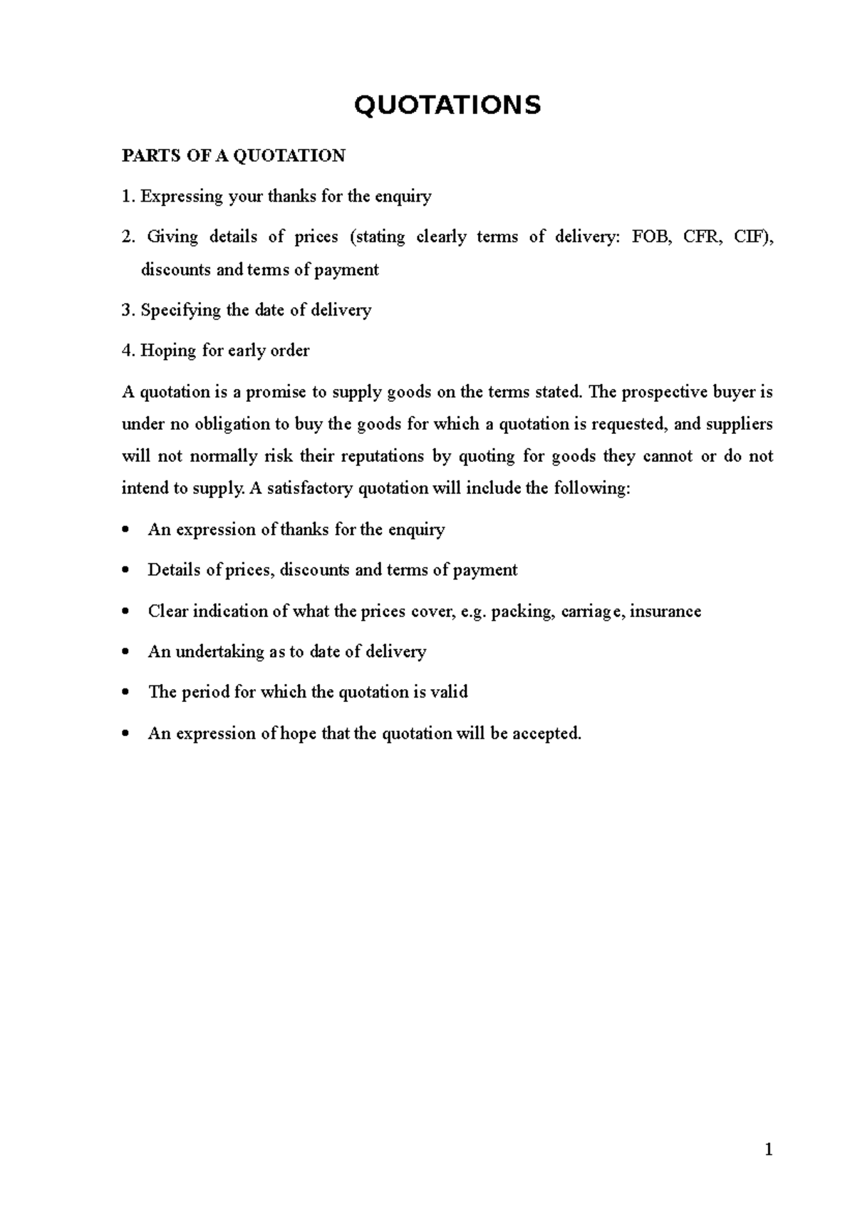 SS7 Quotation 1 - Thư tín - QUOTATIONS PARTS OF A QUOTATION Expressing ...
