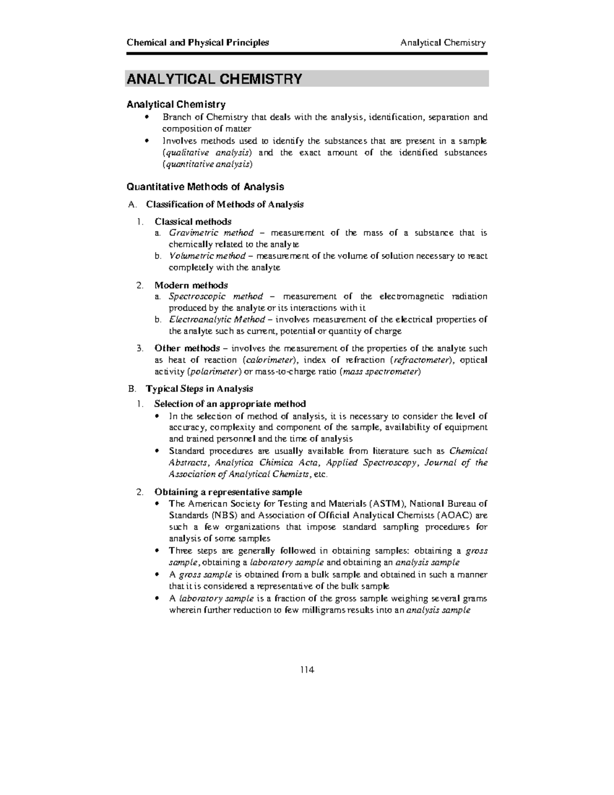 Analytical Chemistry Principles and Methods (Course Code: 412423419 ...