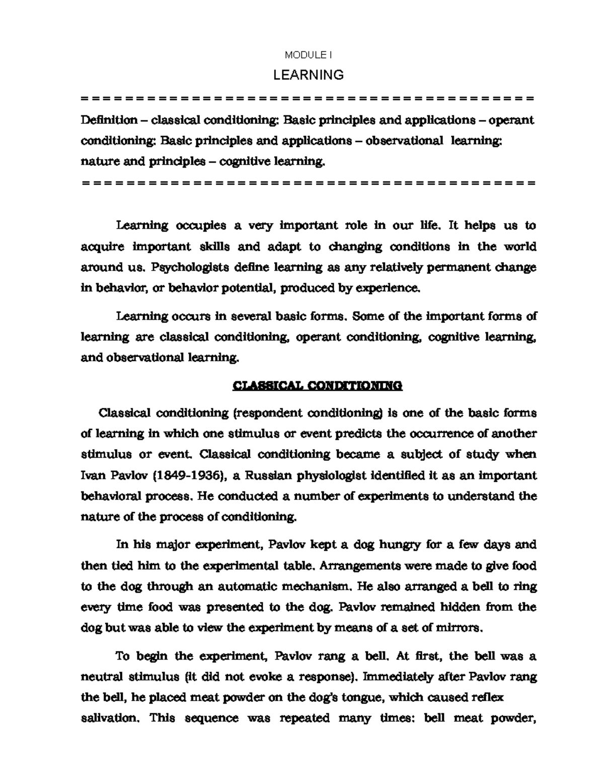 01. Psychology 101 - Lecture Notes on Learning Principles - Studocu