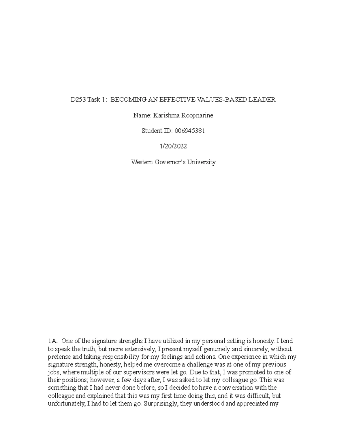 D078 Task 1 - Overview of Functional Structure in Consulting Business ...