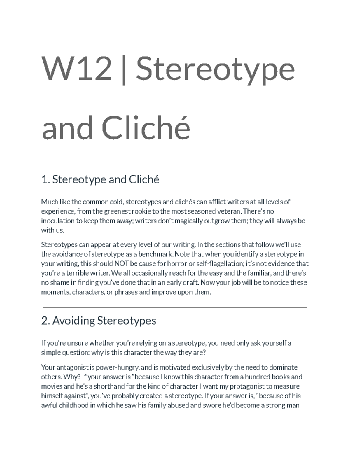 W12 Stereotype and Cliché - W12 | Stereotype and Cliché 1. Stereotype ...