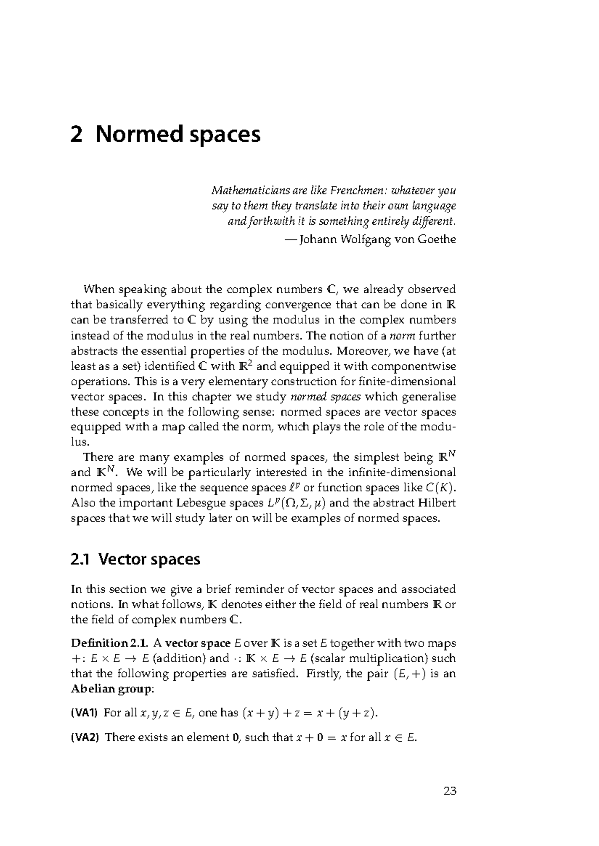 Normed Spaces: Understanding Vector Spaces and Their Properties (MATH ...
