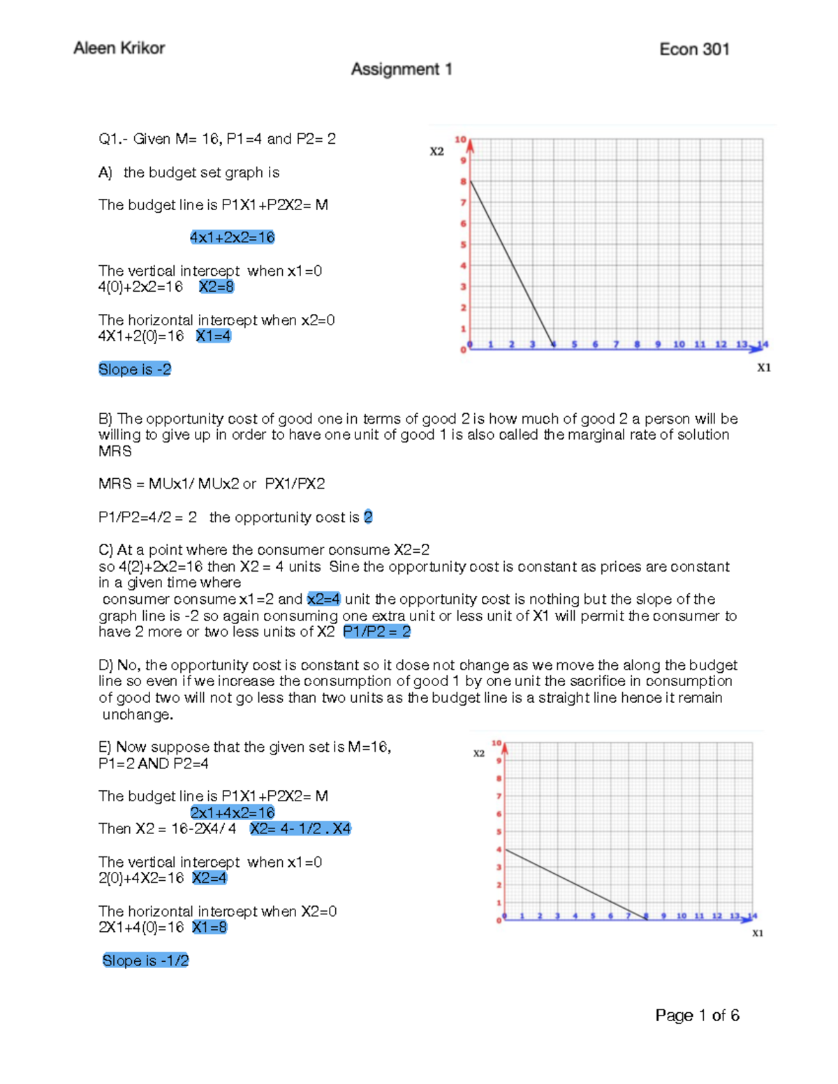 Econ 301 A1 - In-Depth Budget Constraints & Utility Analysis Notes ...