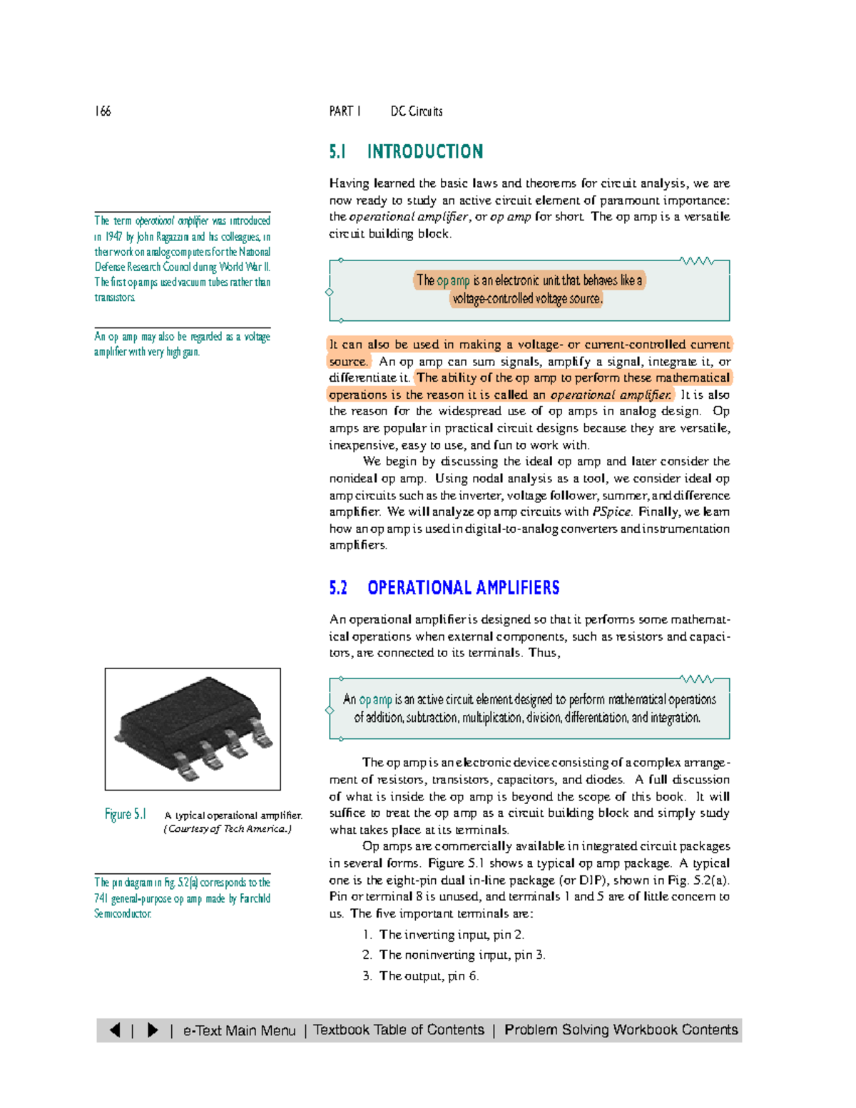 Ch 6 Operational Amplifiers - 166 PART 1 DC Circuits 5 INTRODUCTION ...