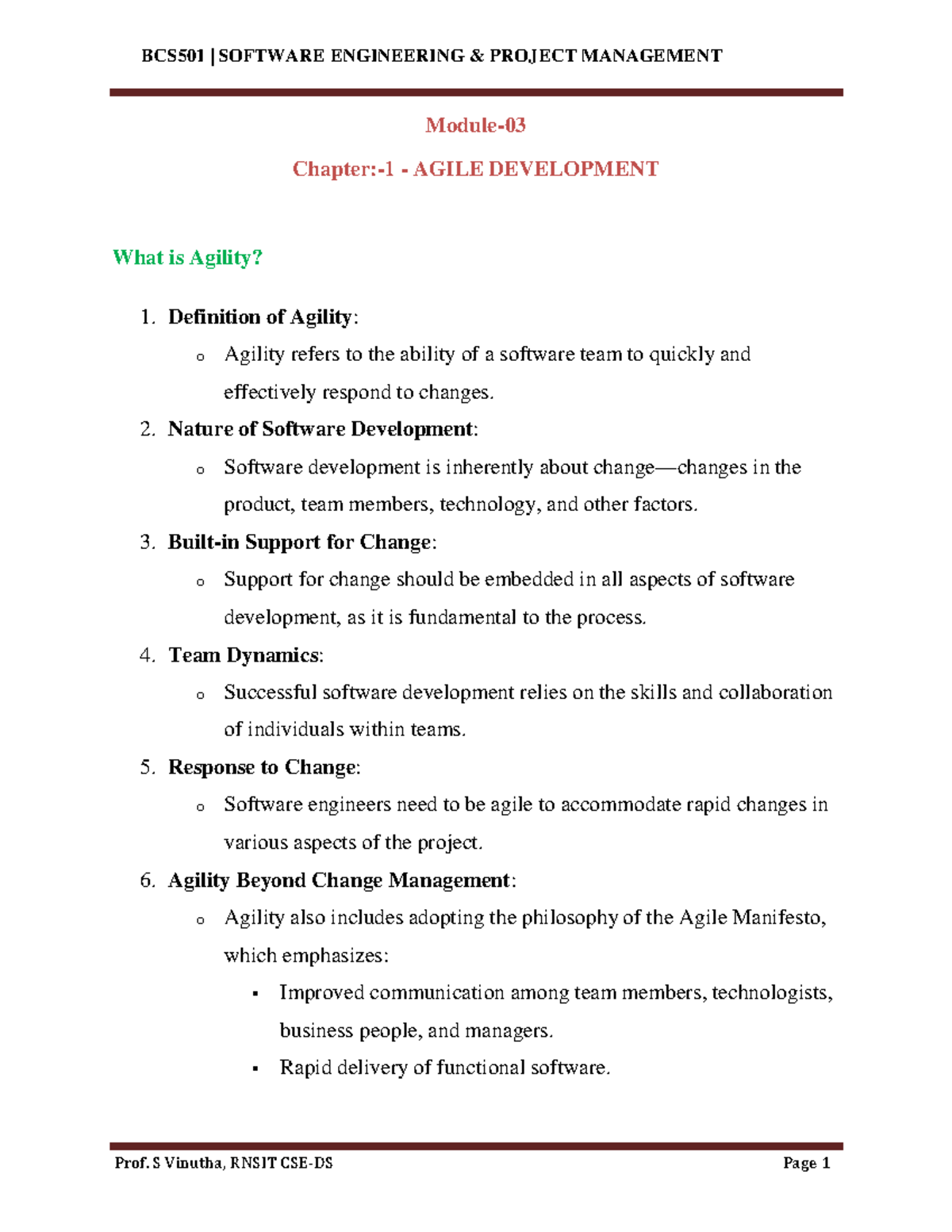 Module-03 Software Engineering - PM - Module- Chapter:-1 - AGILE ...