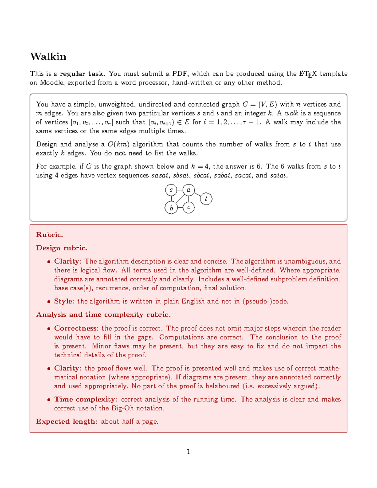 Graph Walks Algorithm Analysis (CS 101) - Studocu