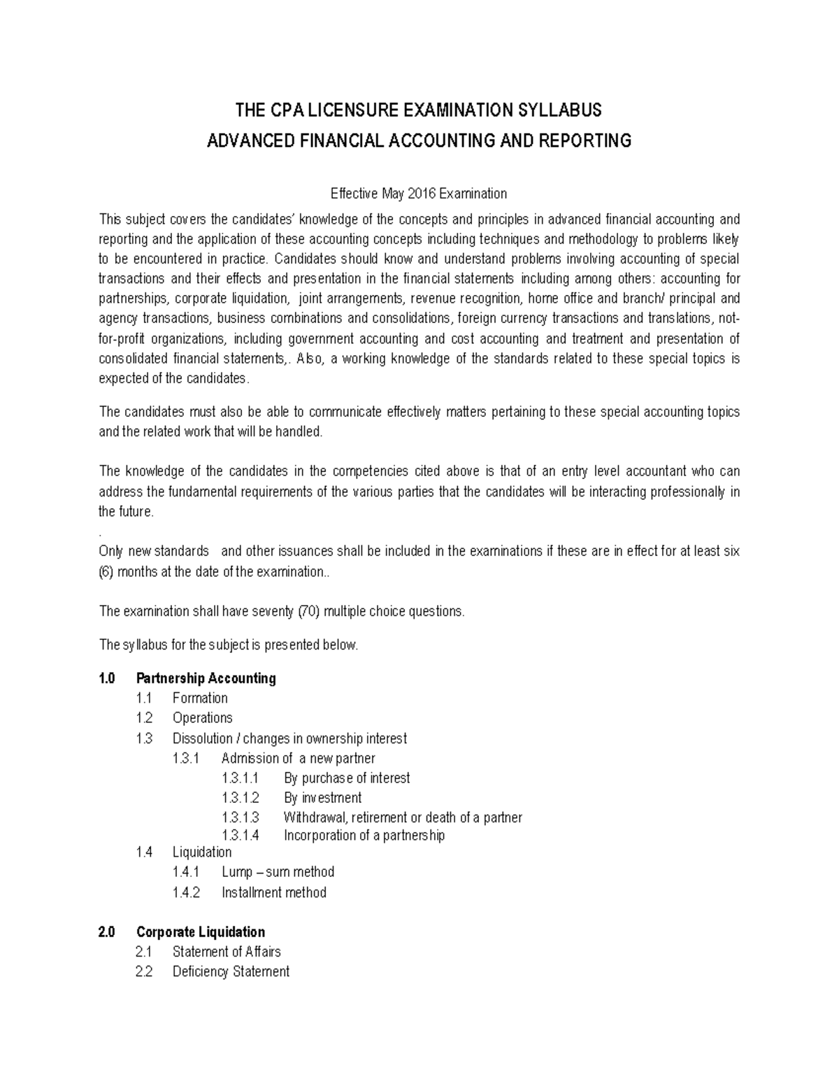 Advanced Financial Accounting and Reporting Study Guide for CPA Exam ...