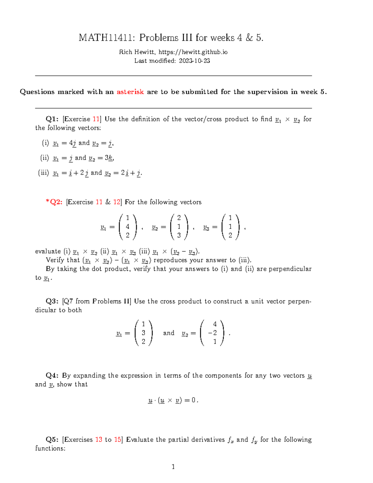 MATH11411: Week 5 Practice Problems and Solutions - Studocu