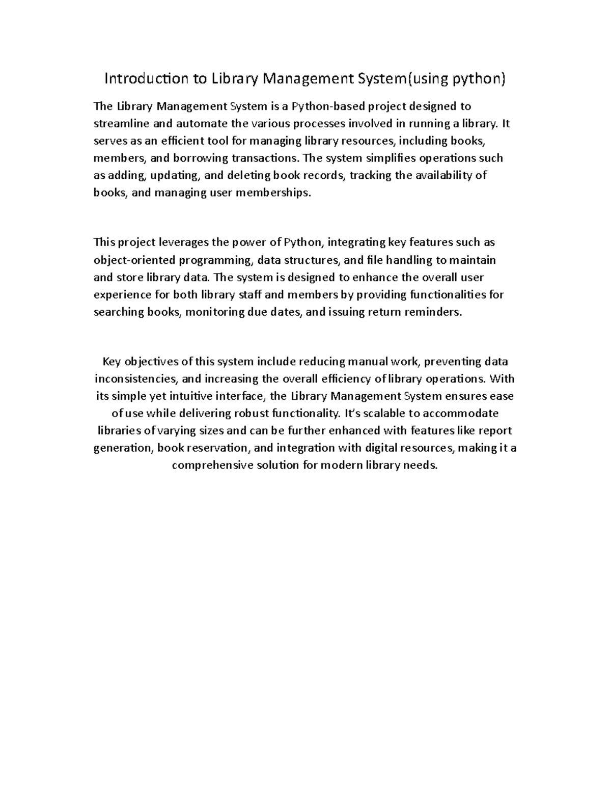 Library Management System Project - Python Implementation Overview ...