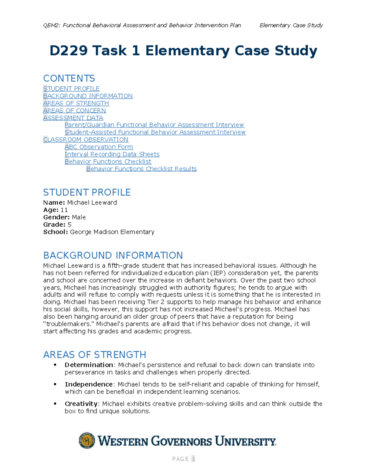 QEM2: Functional Behavioral Assessment & Behavior Intervention Plan ...