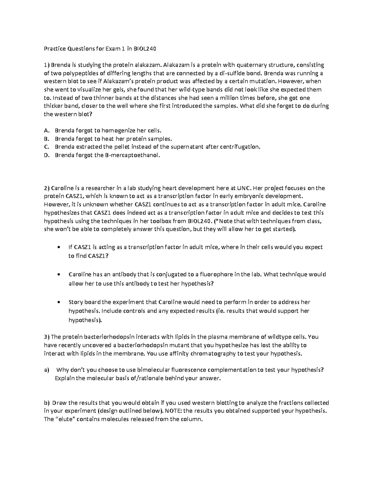 Exam 1 practice problems Blank Spring 2024 - Practice Questions for ...