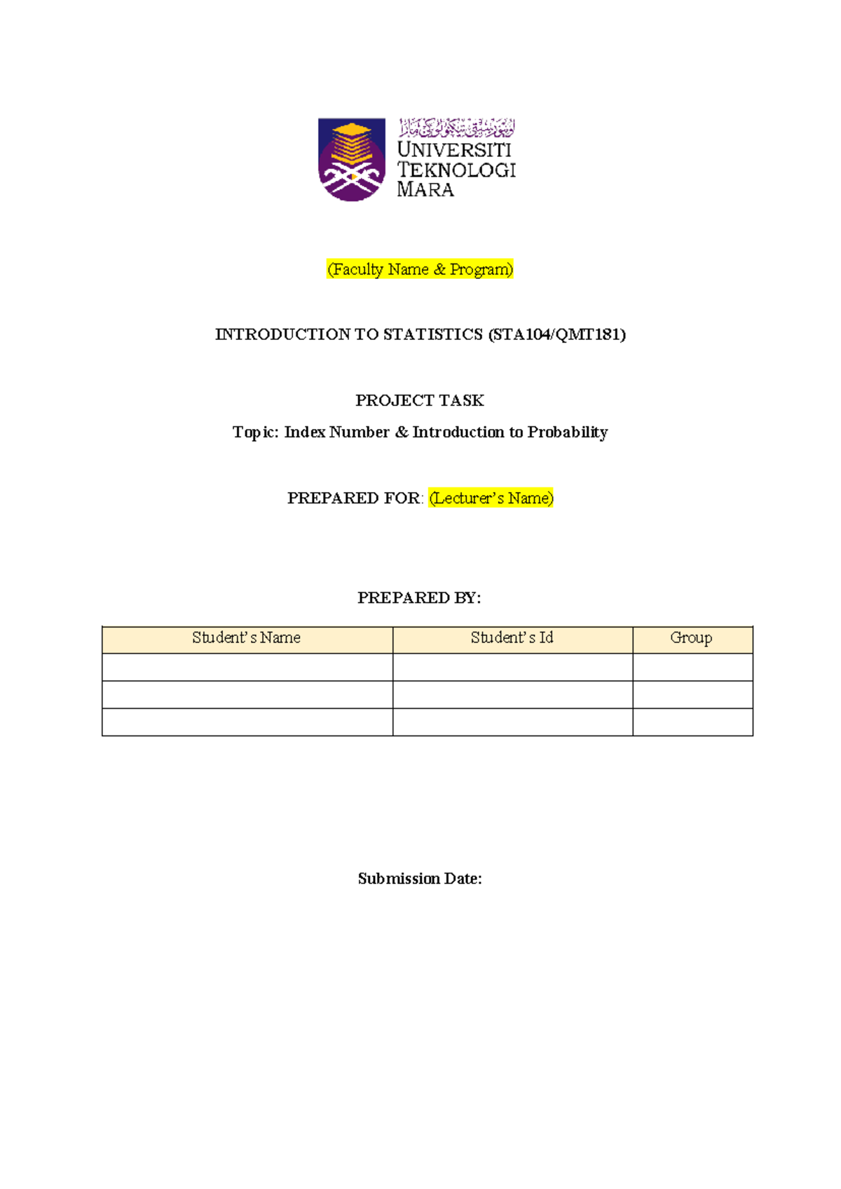 STA104 Introduction to Statistics Group Project Report - Studocu