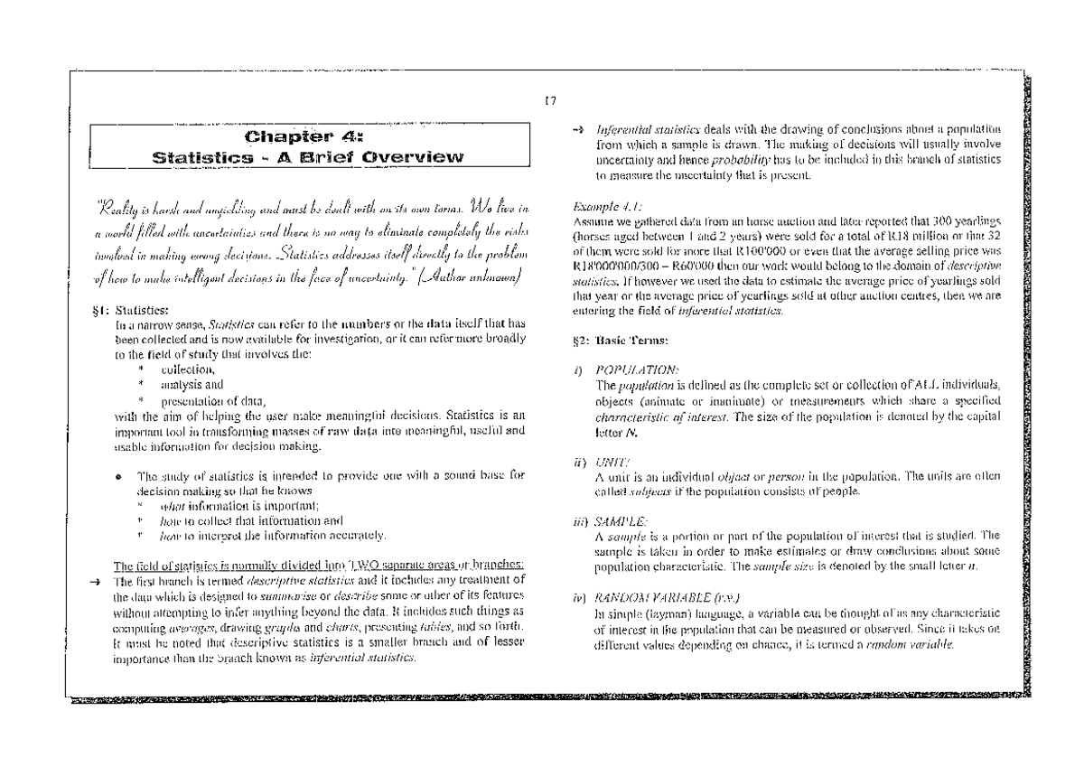 Comprehensive Review Guide for BIO101 Midterm Exam on Statistics - Studocu