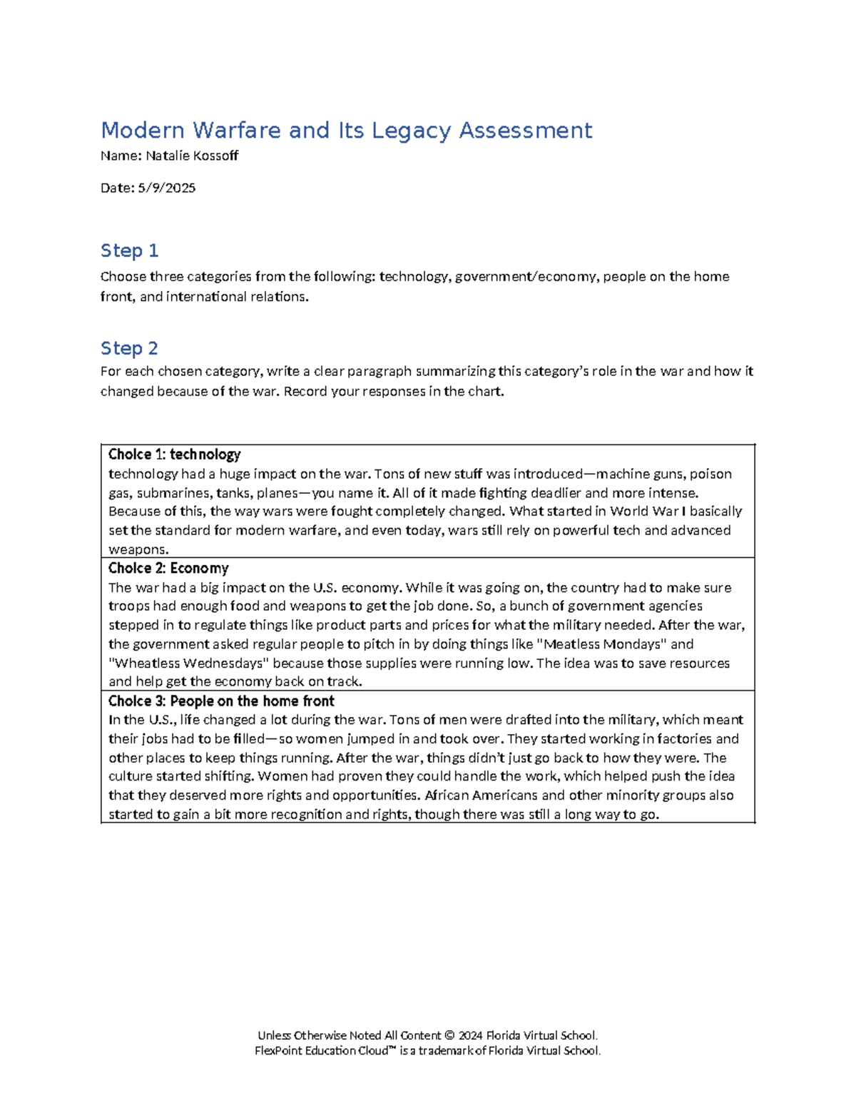 Modern Warfare and Its Legacy (Assignment) Analysis - Studocu
