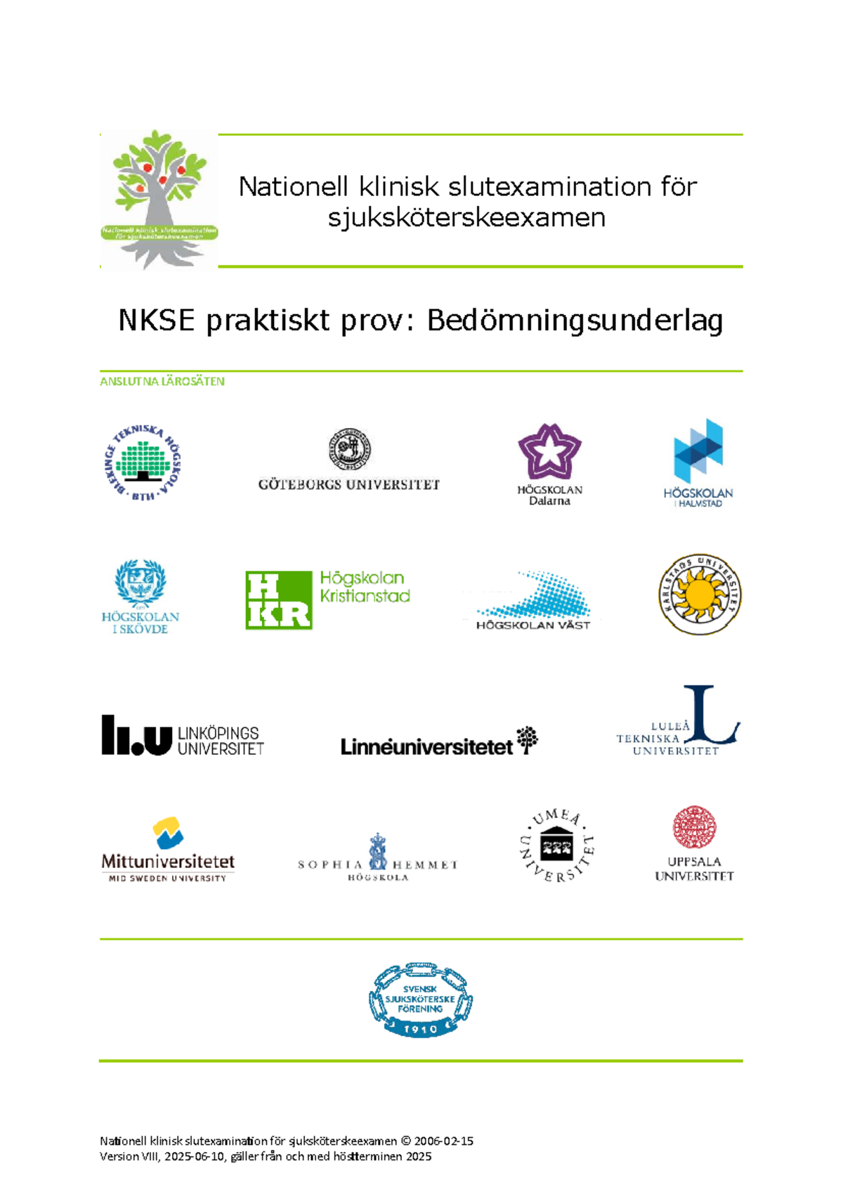 NKSE Praktiskt Prov: Bedömningsunderlag för Sjuksköterskeexamen 2025 ...