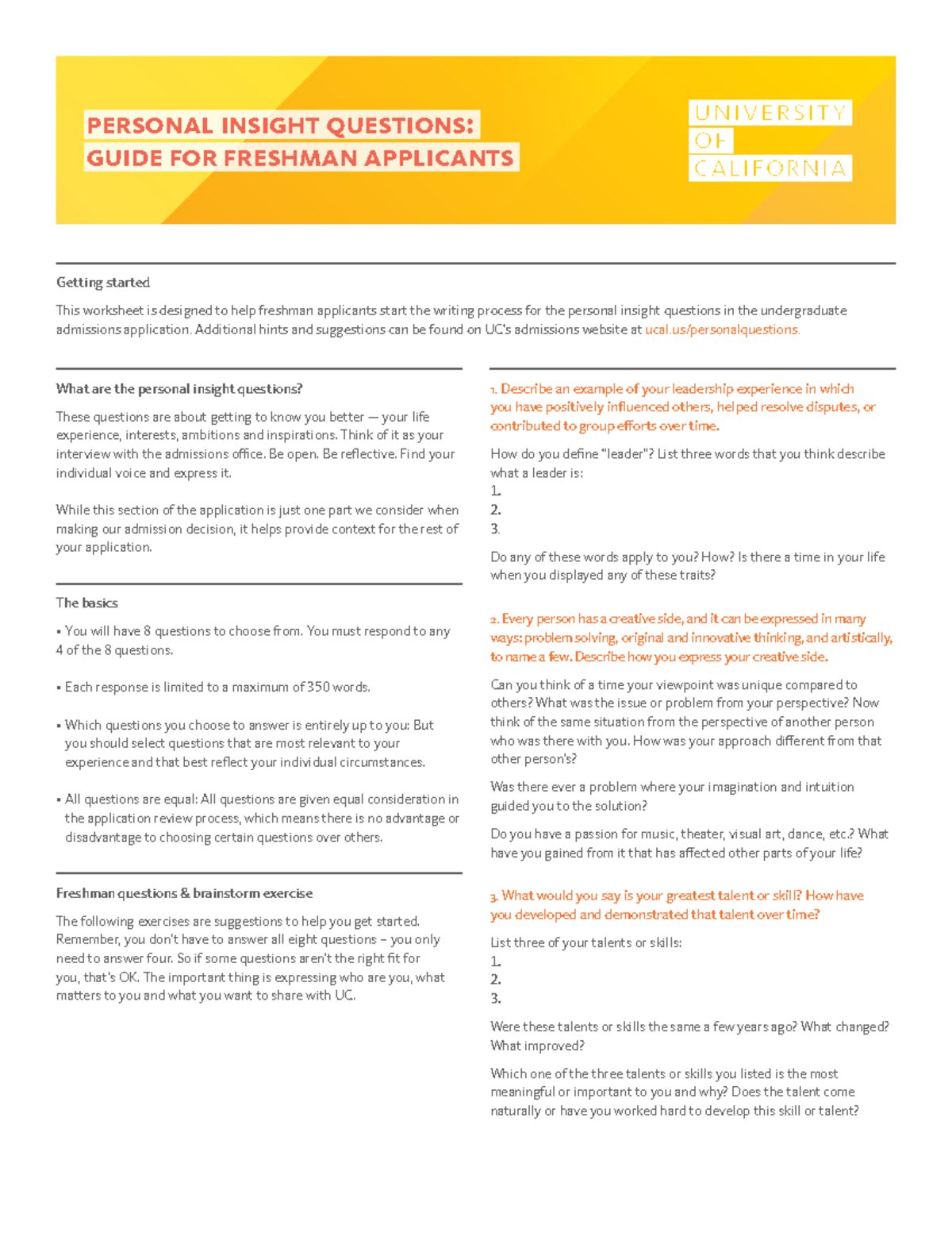 Sample Personal Statement - 1. Describe an example of your leadership ...