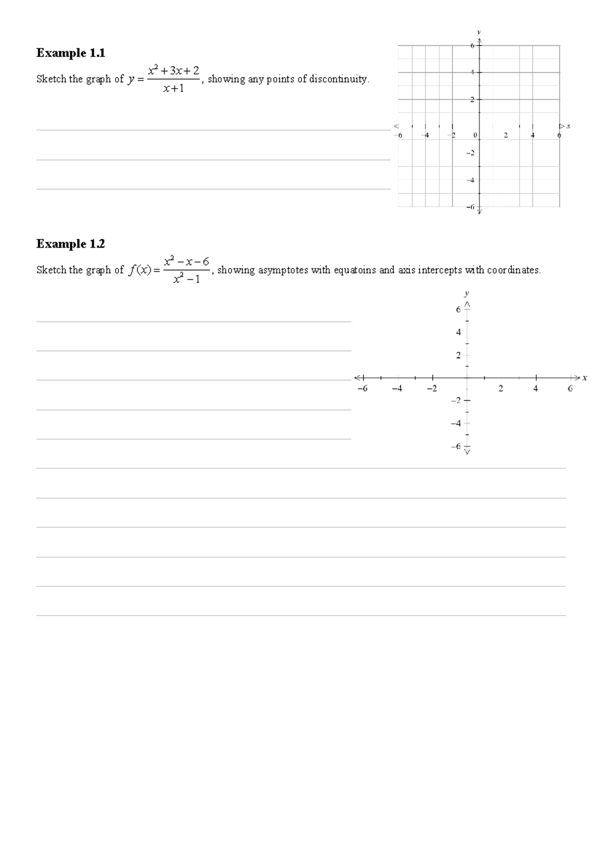 Functions and Graphs Examples (Course Code: 01) - Studocu