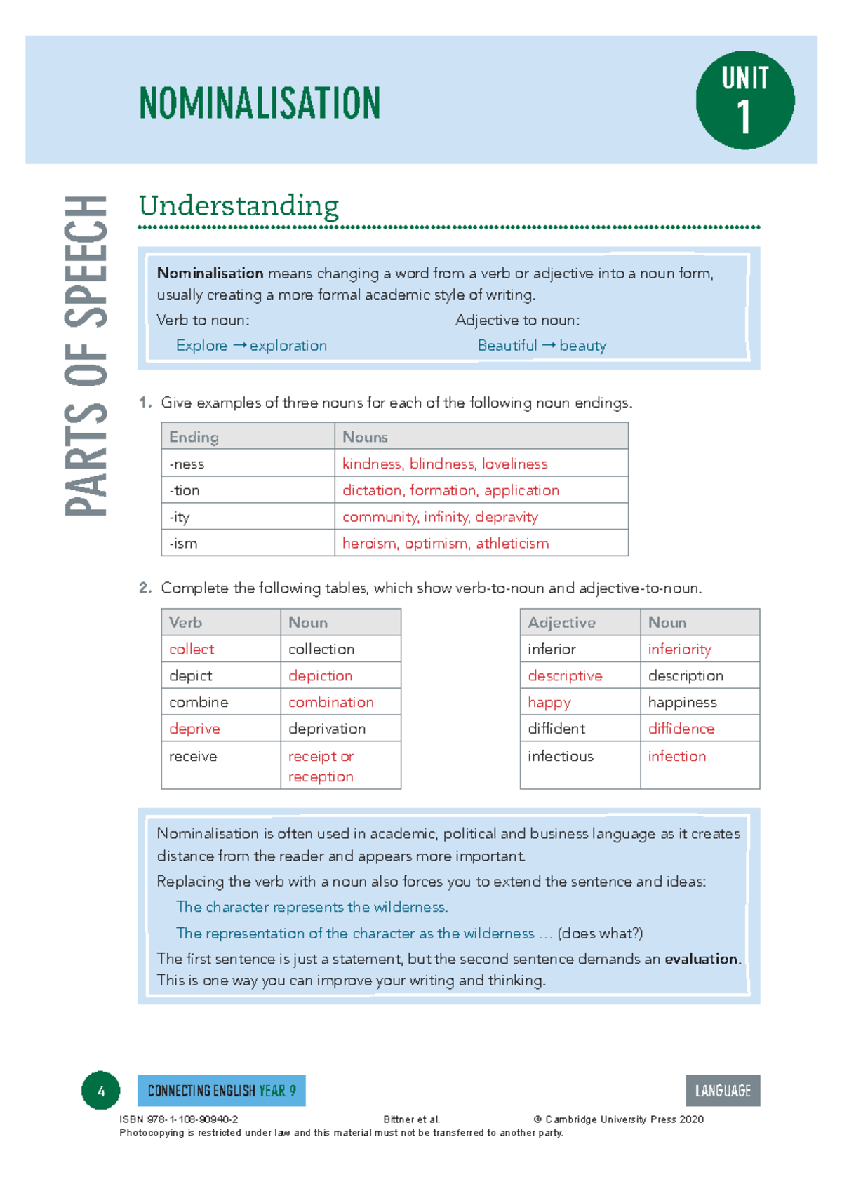 Connecting English Unit 1: Understanding Nominalisation and Its ...
