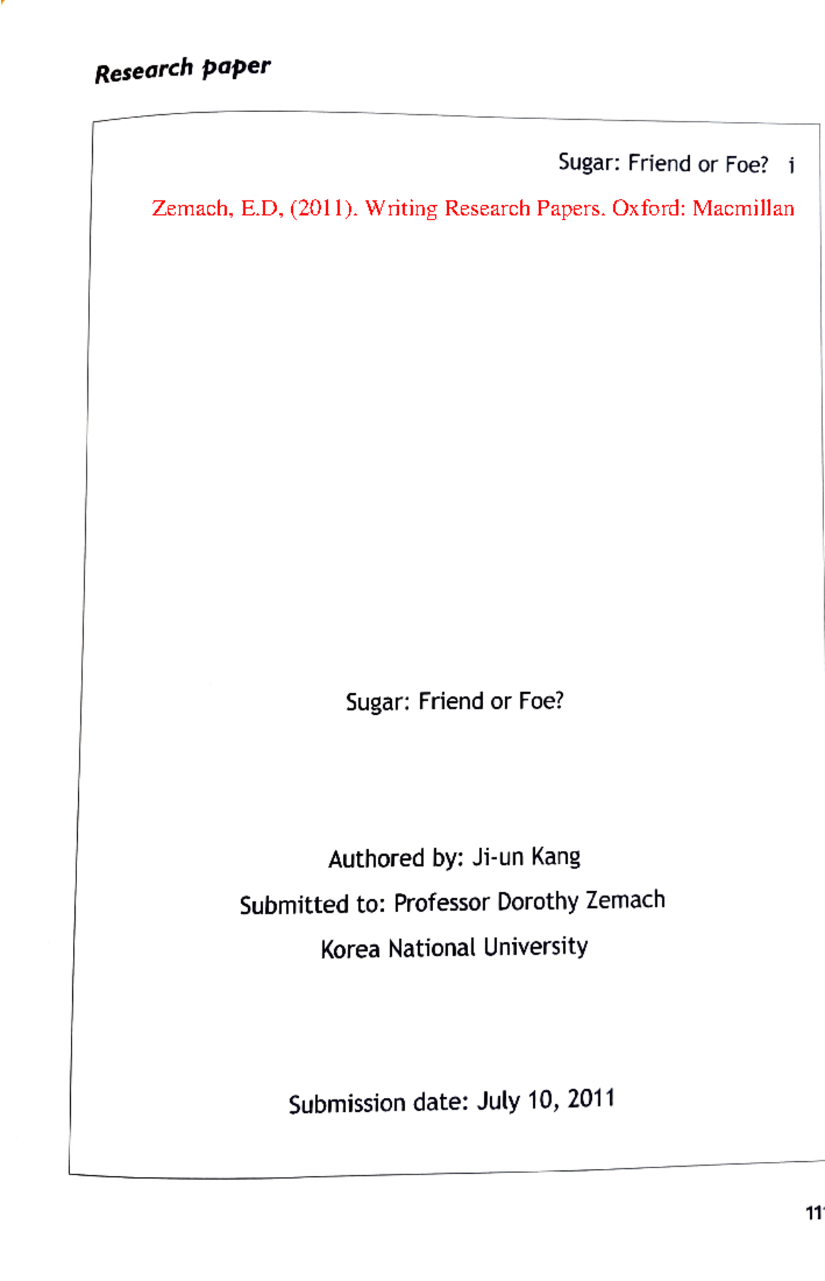 C2 sample project paper wirh abstract and quotations and references ...