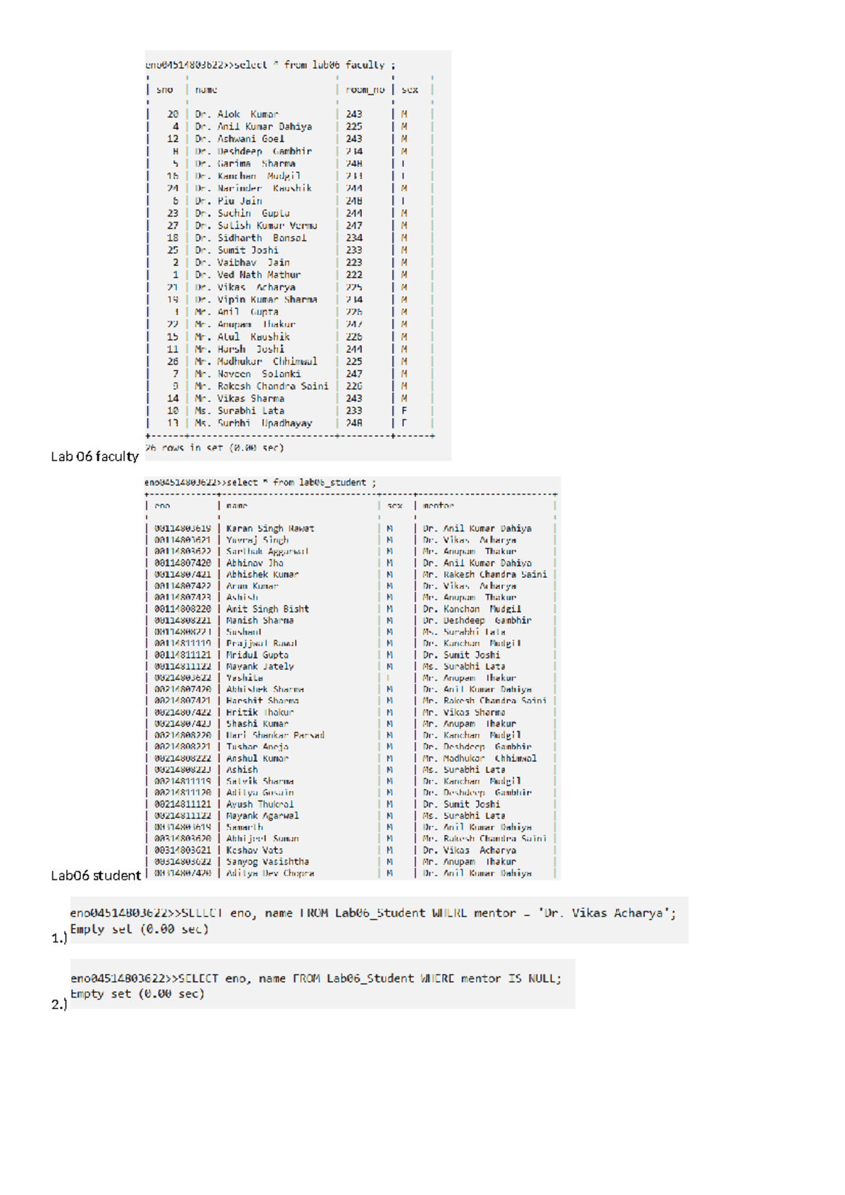 Lab 06 dbms - Theory of DBMS lab06 - btech - Lab 06 faculty Lab06 ...
