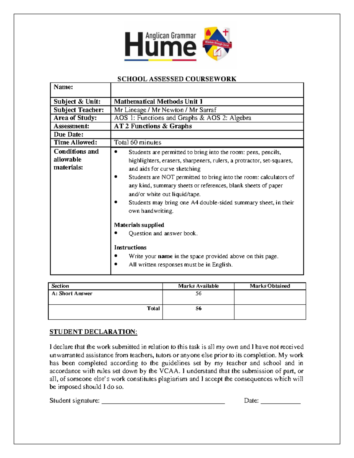 Mathematical Methods AT 2 2025 Coursework Solutions for Chapters 4-5 ...