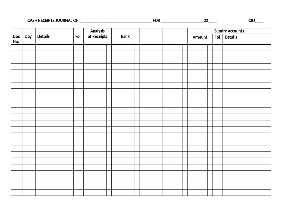 Accounting Templates - Lesson Plans for CRJ, CPJ, DAJ, CJ, CAJ - Studocu