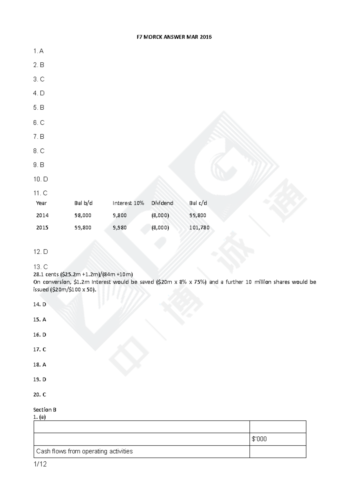 F7 Mock Answers 2016 03 - F7 and F8 notes and mock - 1/ F7 MORCK ANSWER ...