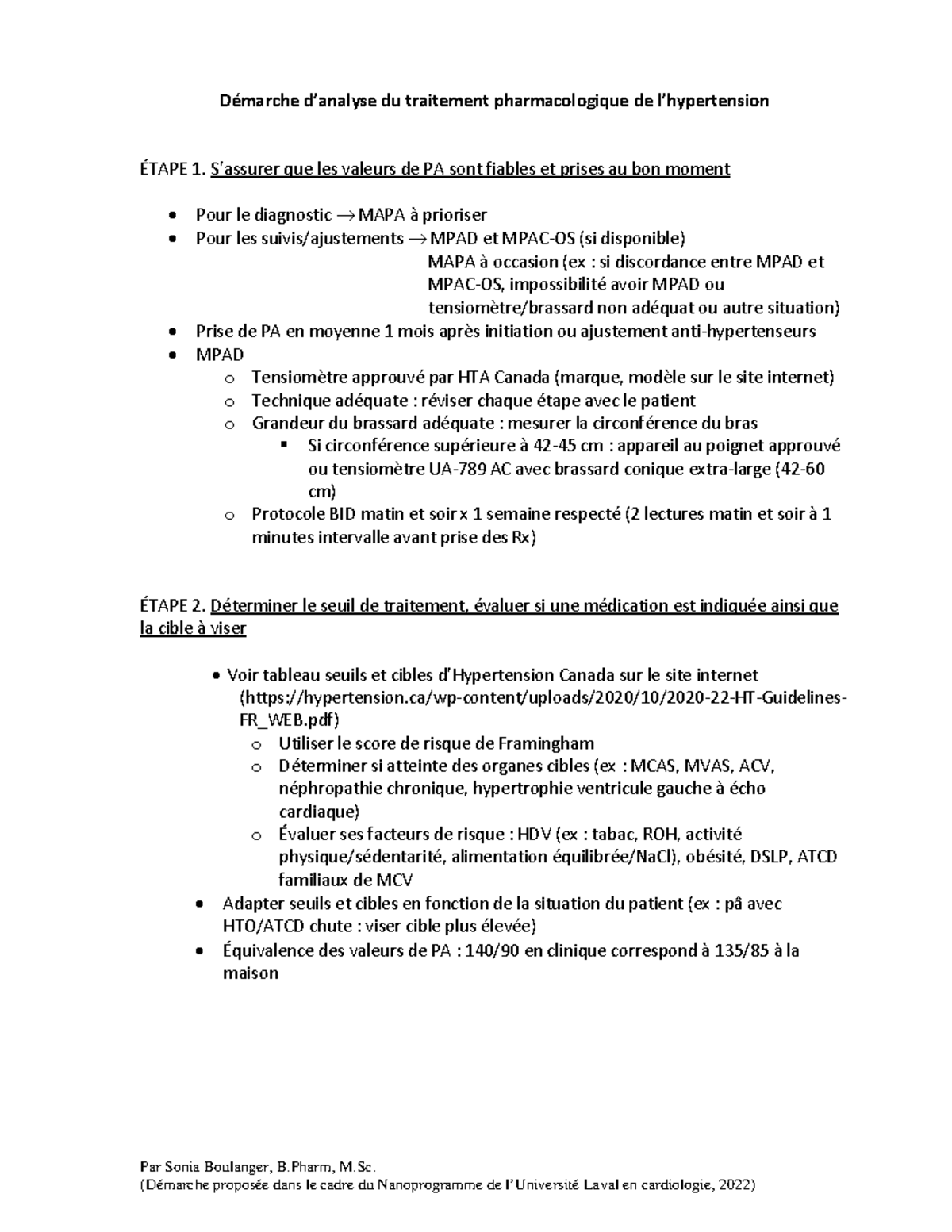 Démarche analyse HTA-2023 - Par Sonia Boulanger, B, M. Démarche d ...