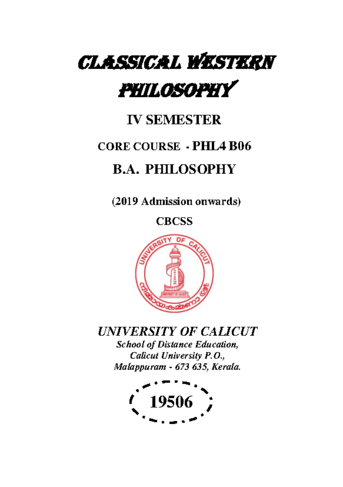 SLM-Philo- Core Concepts of Classical Western Philosophy - Studocu