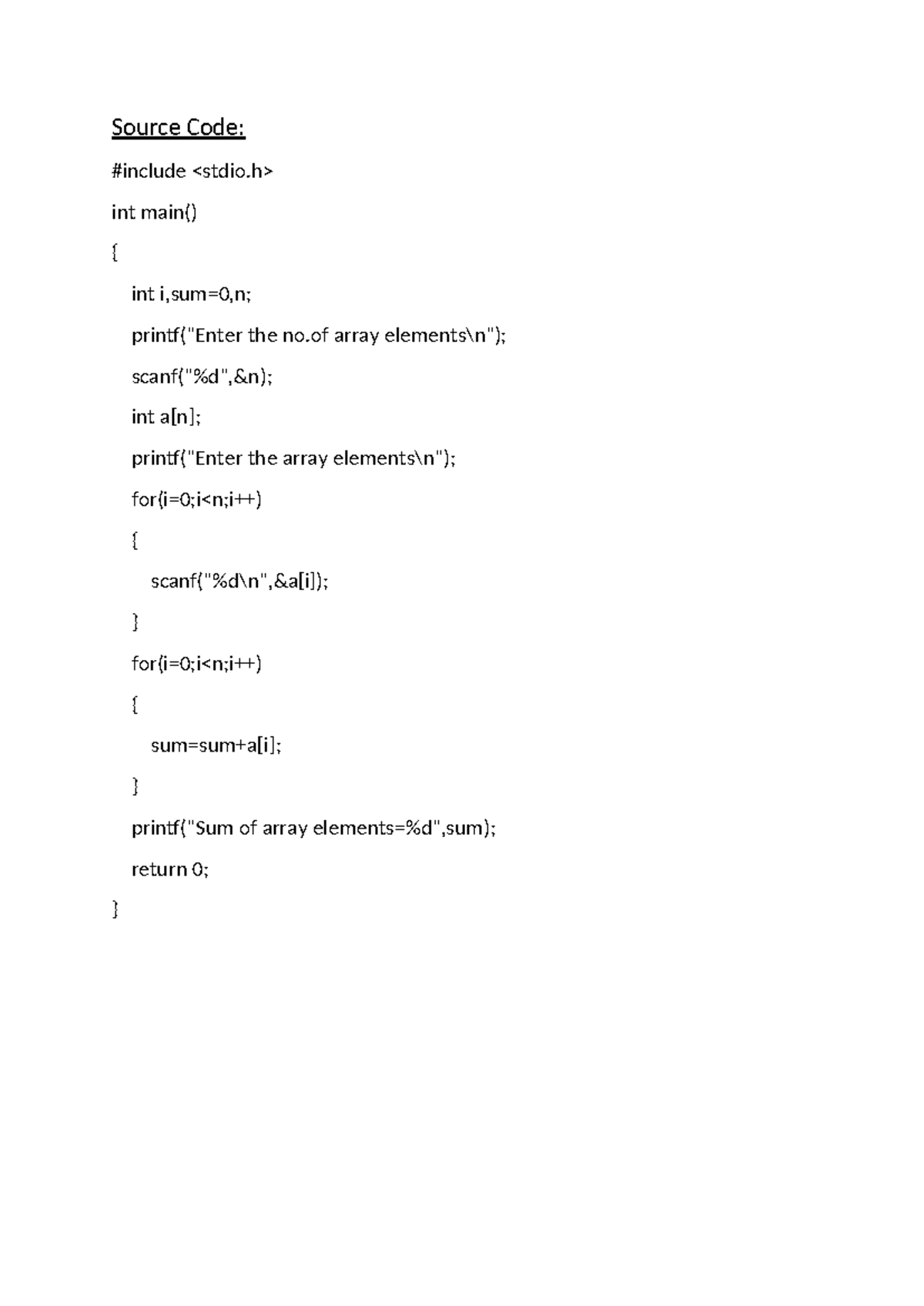 Array Practical: Code for Sum and Average Calculations - Studocu