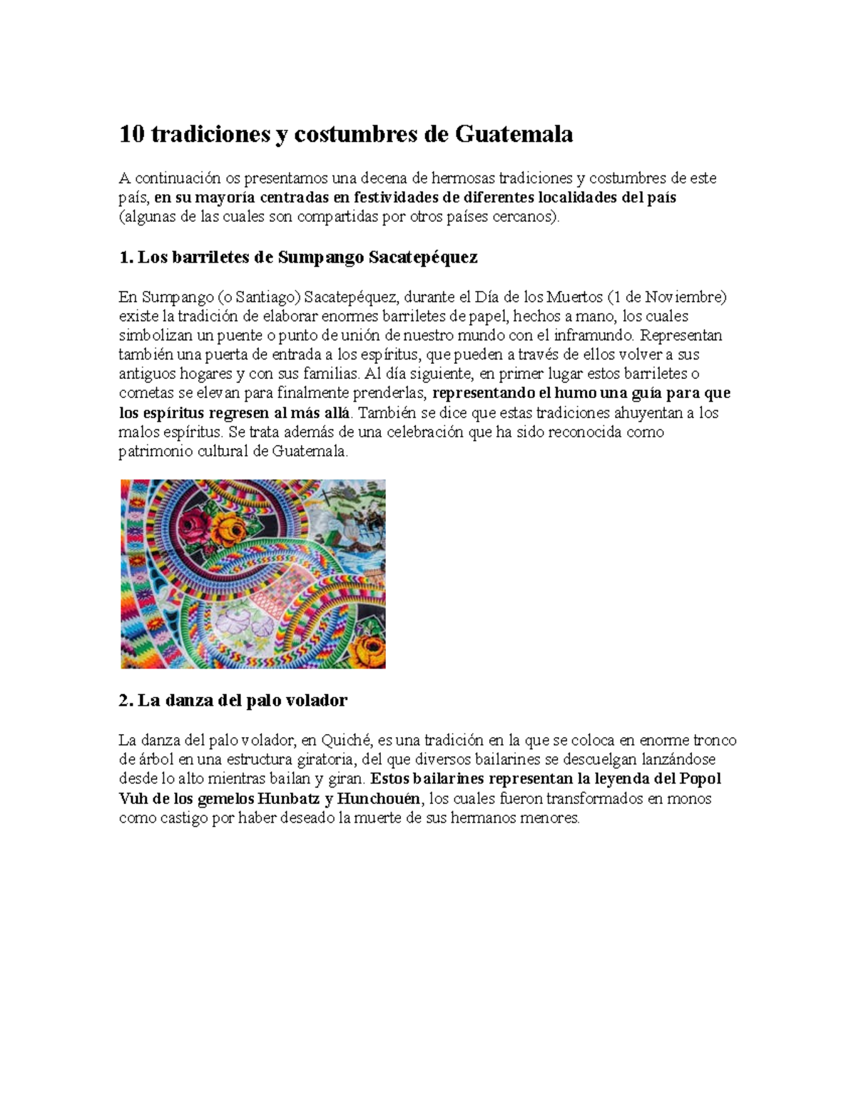 10 Festividades y Tradiciones Culturales de Guatemala - Document Preview