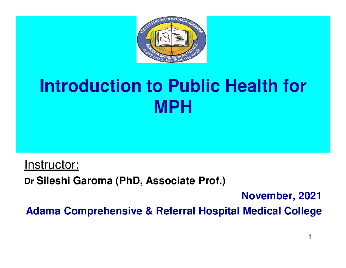 Public Health Fundamentals for MPH - Course Code: PubH Overview - Studocu