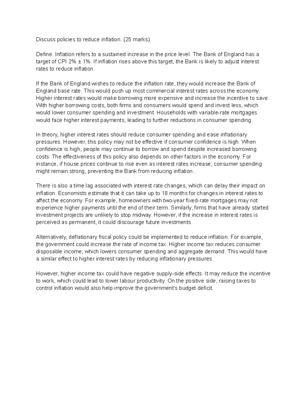 Reducing inflation policies: An analysis of effectiveness and impacts ...