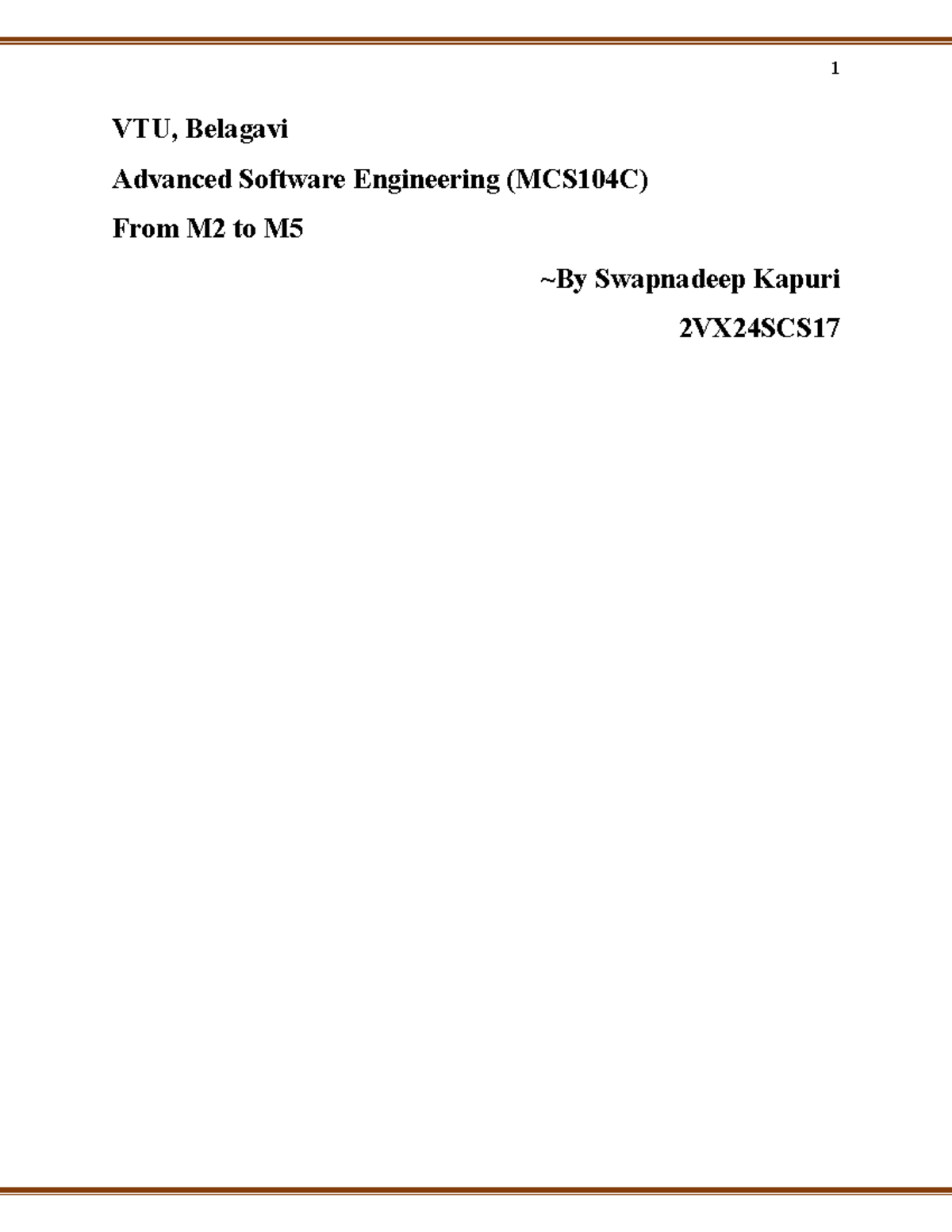 MCS104C Advanced Software Engineering: Requirements Elicitation Notes ...