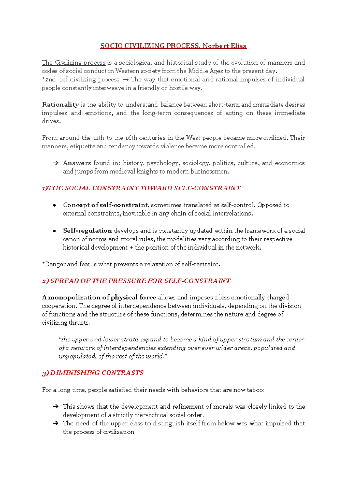 Socio Civilizing Process - SOCIO CIVILIZING PROCESS, Norbert Elias The ...