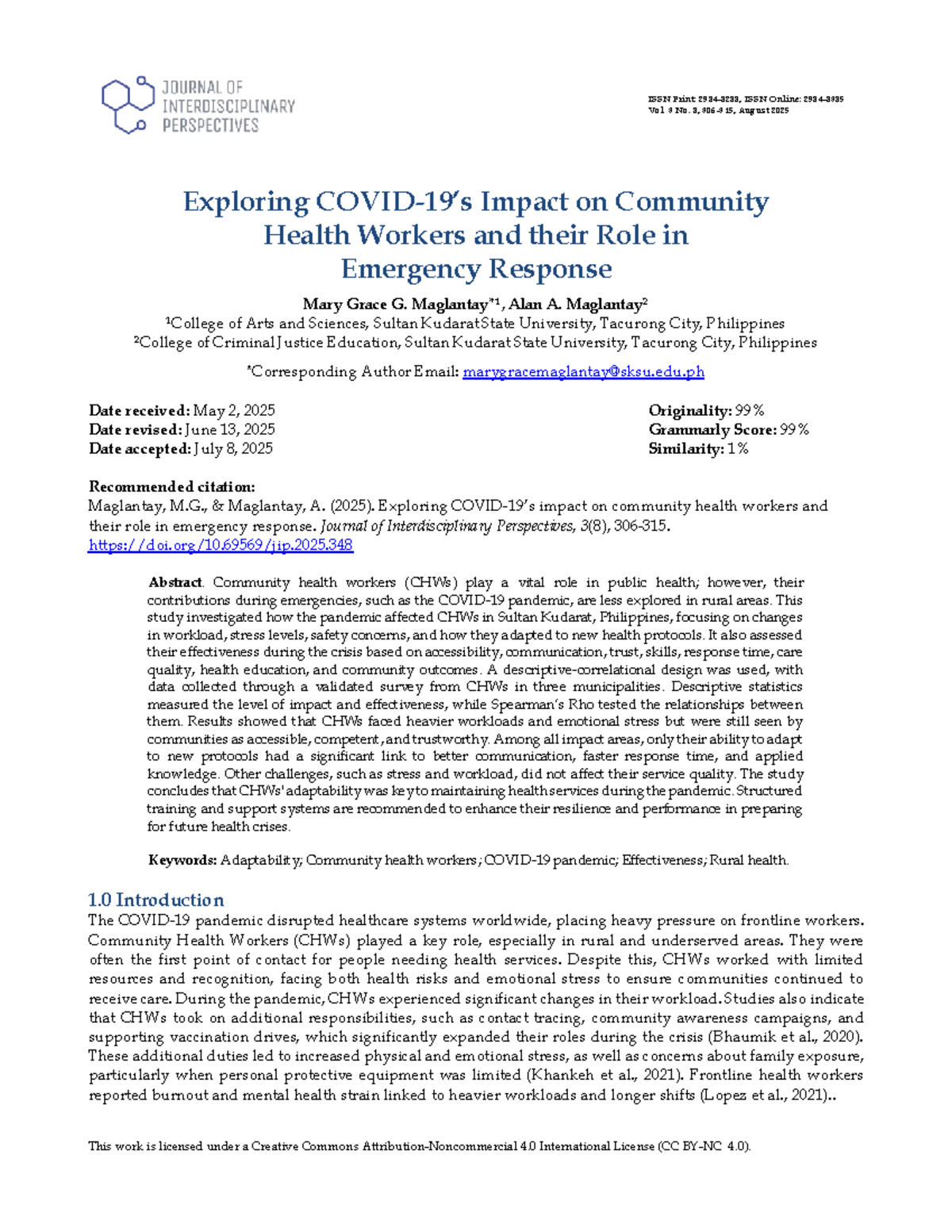 Exploring the Impact of COVID-19 on Community Health Workers in ...