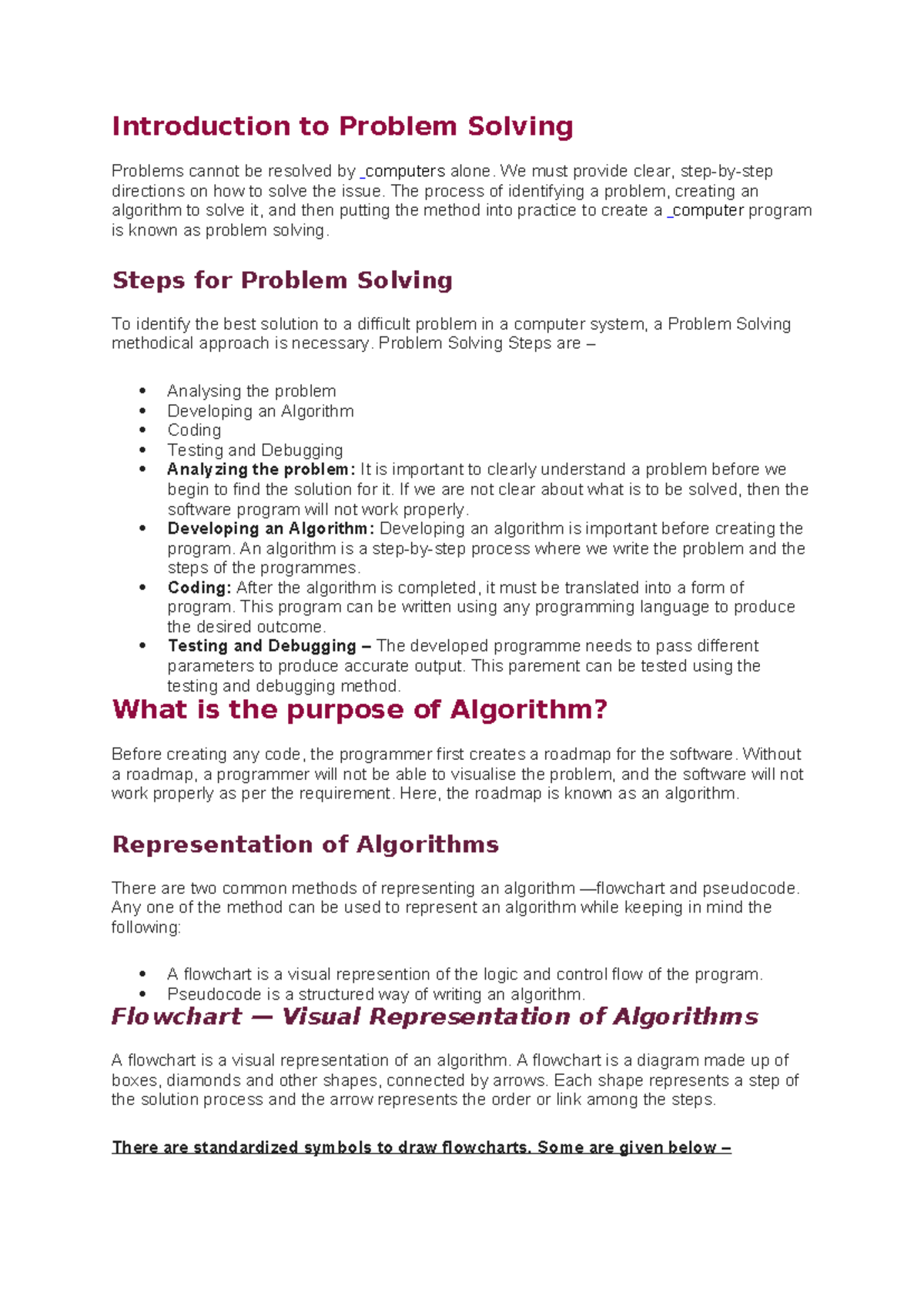Python Chapter 4: Introduction to Problem Solving Techniques - Studocu