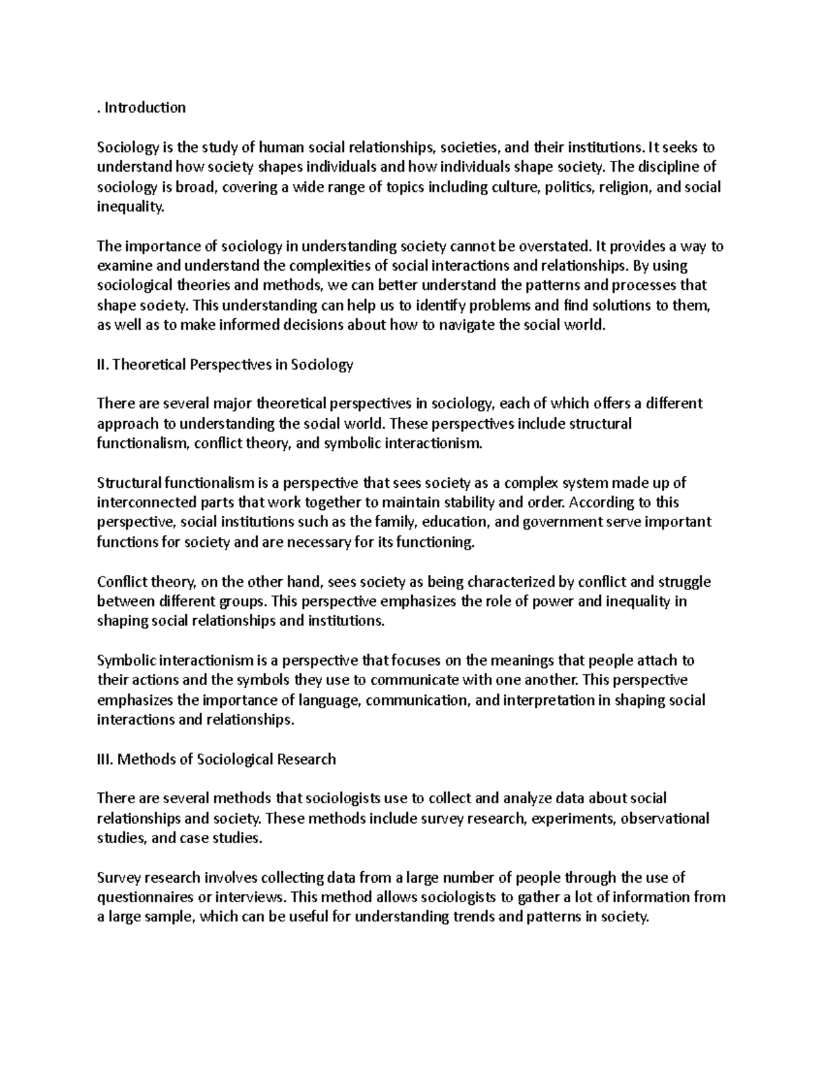 Introduction to sociology - . Introduction Sociology is the study of ...